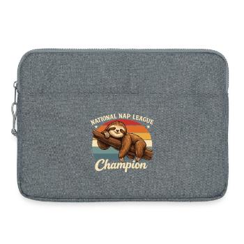 Nap Champion Sloth Shirt Funny Lazy Gift - Laptoptasche 15" - Grau meliert - Vorne