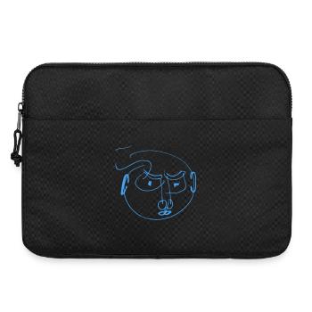 Gribouillis Portrait des Lignes Bleues - Sacoche pour ordinateur portable 15 pouces - noir - Devant