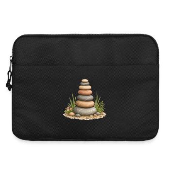 Motif du repos du jardin d’équilibre de la tour en pierre zen - Sacoche pour ordinateur portable 15 pouces - noir - Devant