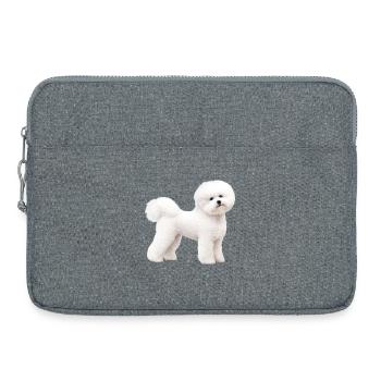 Realistischer Bichon-Frise - Laptoptasche 15" - Grau meliert - Vorne
