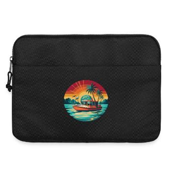 Retro Boot Sonnenuntergang Tropen - Laptoptasche 15" - Schwarz - Vorne