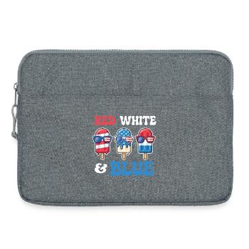 Rot, Weiß, Blau, Patriotischer Vierter Juli - Laptoptasche 15" - Grau meliert - Vorne