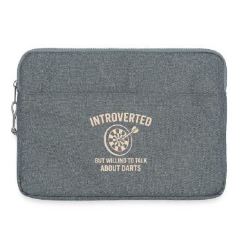 Darts Introvertiert Spruch Shirt - Laptoptasche 15" - Grau meliert - Vorne