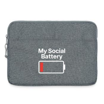 Batterie sociale Introverti Batterie morte - Sacoche pour ordinateur portable 15 pouces - gris chiné - Devant