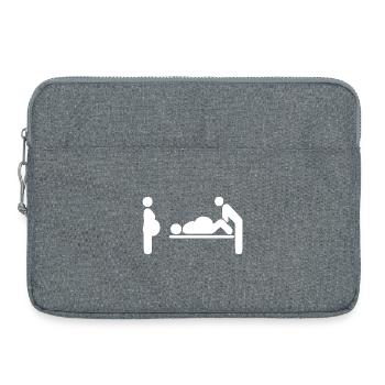 Geburtsmomente in schlichten Silhouetten - Laptoptasche 15" - Grau meliert - Vorne