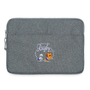 born to play rugby - Sacoche pour ordinateur portable 15 pouces - gris chiné - Devant