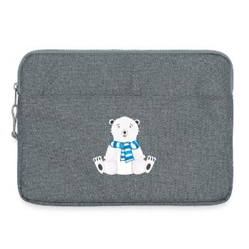 zauberhafter sitzender Eisbär mit Schal - Laptoptasche 15" - Grau meliert - Vorne