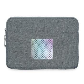 Watercolor Fish Scales Pattern - Laptop bag 15" - heather grey - Front