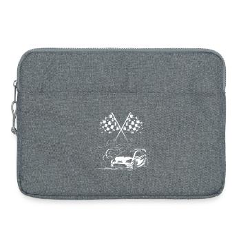 Icône de voitures drapeau à damier Logo de l’icône de dérive de rallye - Sacoche pour ordinateur portable 15 pouces - gris chiné - Devant