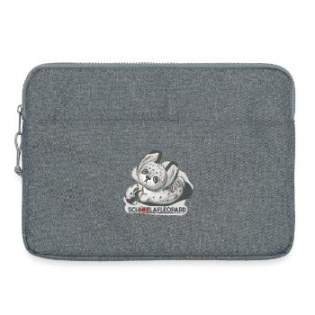 Schlafmütze Krissi, Schneeleopard - Laptoptasche 15" - Grau meliert - Vorne