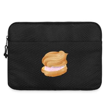 cream puff filled with pink cream illustration - Laptop bag 15" - black - Front