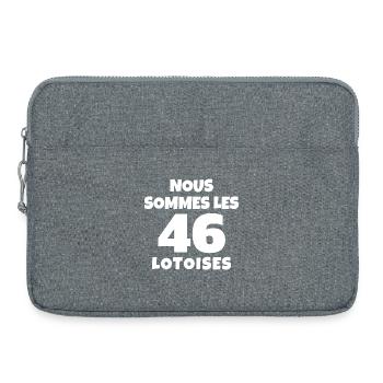 département du Lot, LOT, 46, Lotoises - Sacoche pour ordinateur portable 15 pouces - gris chiné - Devant