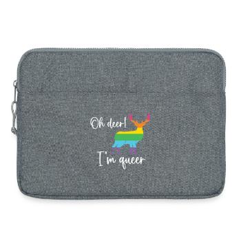 Pride Month LGBTQ - Oh Hirsch, ich bin queer! - Laptoptasche 15" - Grau meliert - Vorne