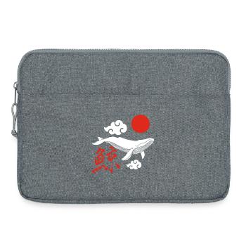 White whale and red sun - Laptop bag 15" - heather grey - Front