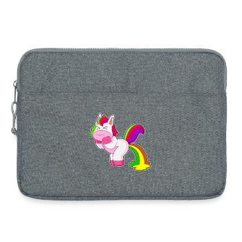 Unicorn Arc-en-ciel - Sacoche pour ordinateur portable 15 pouces - gris chiné - Devant
