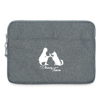 Dream Team Hund weiß - Laptoptasche 15" - Grau meliert - Vorne