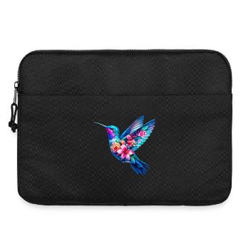 Colibri décoré de fleurs - Sacoche pour ordinateur portable 15 pouces - noir - Devant