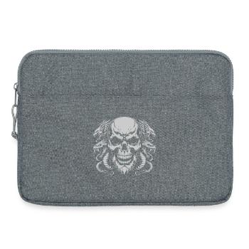 Crâne avec anneau serpent - Sacoche pour ordinateur portable 15 pouces - gris chiné - Devant