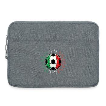 Farbenfrohes italienisches Fußballdesign - Laptoptasche 15" - Grau meliert - Vorne