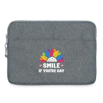Mois de la fierté LGBT - Souriez si vous êtes gay - Sacoche pour ordinateur portable 15 pouces - gris chiné - Devant