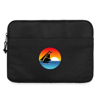 Bateau et coucher de soleil - Sacoche pour ordinateur portable 15 pouces - noir - Devant