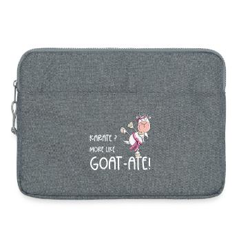 Karate Ziege Kampfsport Spruch - Laptoptasche 15" - Grau meliert - Vorne
