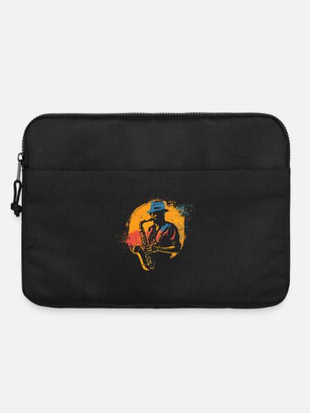 Saxophonist Grafik - Laptoptasche 15" - Schwarz