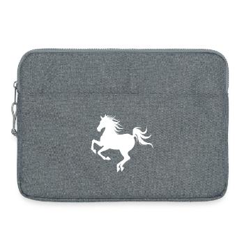 Anmutige Pferdesilhouette in Bewegung - Laptoptasche 15" - Grau meliert - Vorne