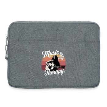Music is My Therapy Notenschlüssel Musikfans und - Laptoptasche 15" - Grau meliert - Vorne
