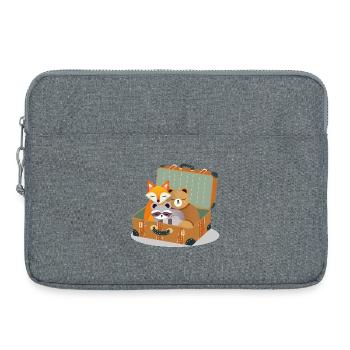 Animal lovers in a suitcase - adventure for children's hearts - Laptop bag 15" - heather grey - Front