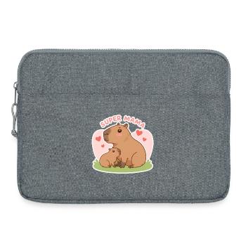 Super mama Capybara - Laptop bag 15" - heather grey - Front