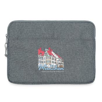 Munich, bâtiment Hofbräuhaus, dessin à la main Bavière - Sacoche pour ordinateur portable 15 pouces - gris chiné - Devant
