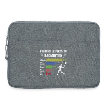 Ich kann nicht Ich Badminton Geschenkidee Humor Papa - Laptoptasche 15" - Grau meliert - Vorne