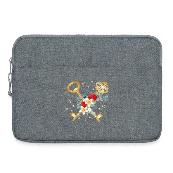 Crossed keys with flowers in gold style - Laptop bag 15" - heather grey - Front