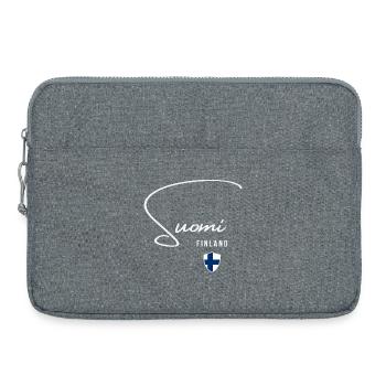 I love Finland, minimalist sleek design - Laptop bag 15" - heather grey - Front