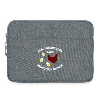 Chicken with breakfast delight design - Laptop bag 15" - heather grey - Front