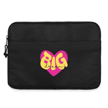 Farbenfrohes Herzdesign "Dream Big" - Laptoptasche 15" - Schwarz - Vorne