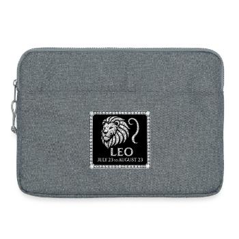 Signe du zodiaque Lion - Sacoche pour ordinateur portable 15 pouces - gris chiné - Devant