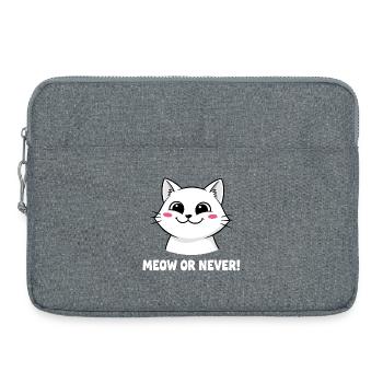Meow or Never Katze - Laptoptasche 15" - Grau meliert - Vorne