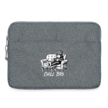 Chill Bro Affe mit Sonnenbrille Gamer Lustig Gesch - Laptoptasche 15" - Grau meliert - Vorne