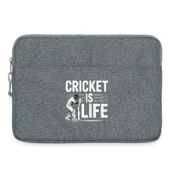 Drôle de cricket : Jeu de cricket vintage - Sacoche pour ordinateur portable 15 pouces - gris chiné - Devant