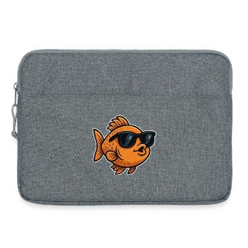 Goldfisch mit Sonnenbrille - Laptoptasche 15" - Grau meliert - Vorne