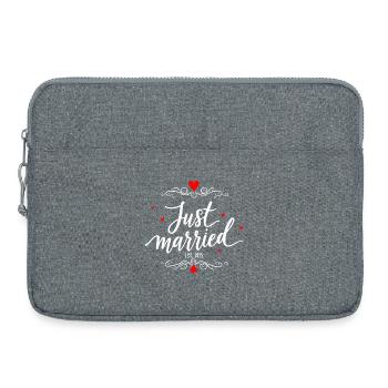 Just Married Wedding Design - Laptop bag 15" - heather grey - Front