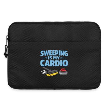 Curling, balayage drôle, cardio dur avec balai - Sacoche pour ordinateur portable 15 pouces - noir - Devant