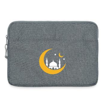 Islam Crescent Moon Mosque Silhouette - Laptop bag 15" - heather grey - Front