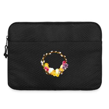 Couronne de printemps avec motif de Pâques et de printemps - Sacoche pour ordinateur portable 15 pouces - noir - Devant