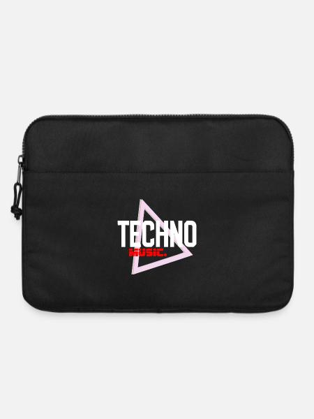 Techno Neon Dreieck Puls - Laptoptasche 15" - Schwarz