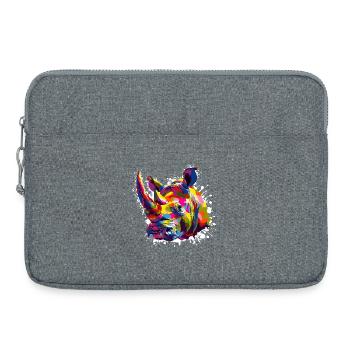 Rhino Pop Art Animal - Laptop bag 15" - heather grey - Front