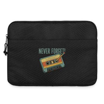 N’oublier jamais – Design rétro cassette & crayon - Sacoche pour ordinateur portable 15 pouces - noir - Devant