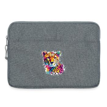 Cheetah Leopard Graffiti - Laptop bag 15" - heather grey - Front